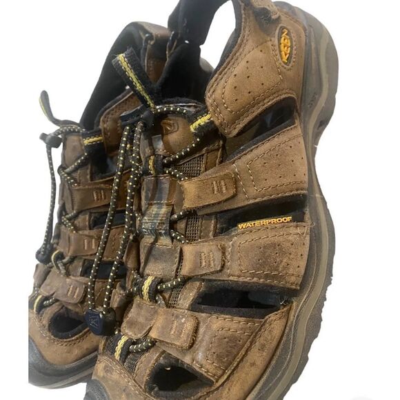 Keen Men's Rialto Closed Toe Waterproof Leather Sandal-Bison/Brown Size  9.5 - Picture 8 of 9